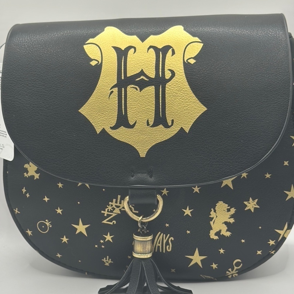 Harry potter Black and Gold Saddle Crossbody Bag with Emblem - Picture 8 of 8